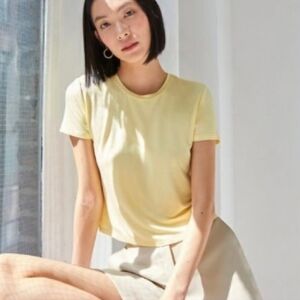 Babaton Aritzia Lemon Lime Everyday T-shirt Size Small